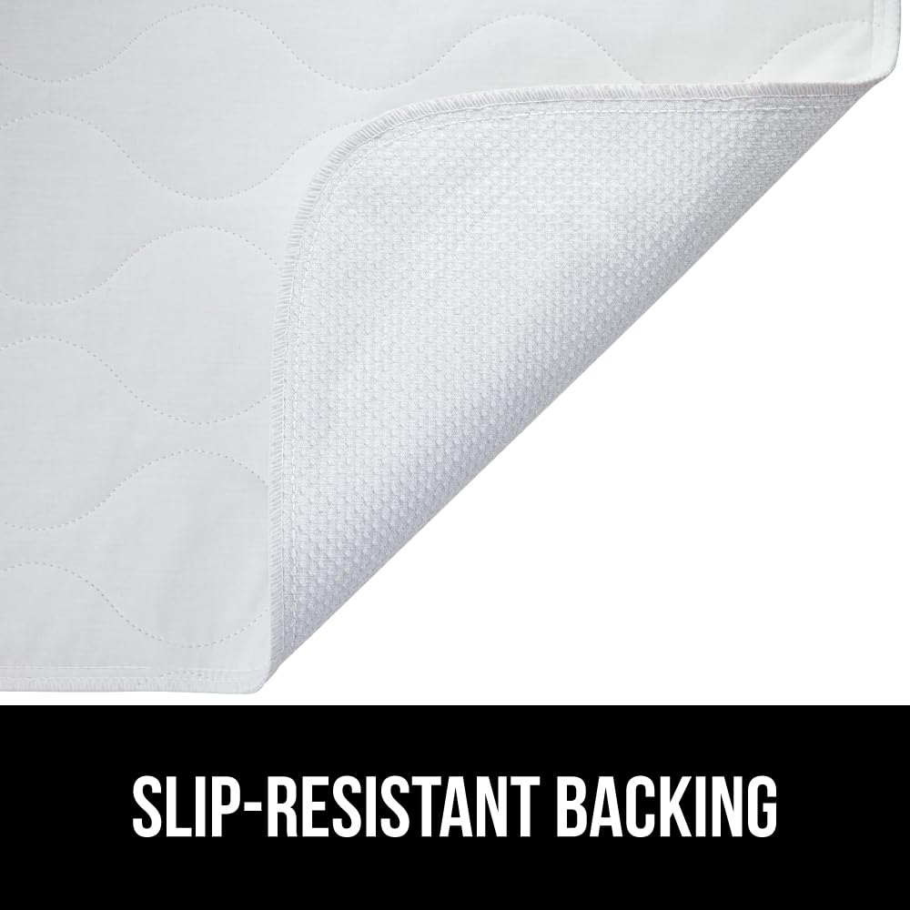GORILLA GRIP Washable Bed Pads for Incontinence, Leak Proof Slip Resistant Pee Pad Protector, 52x34, Absorbs 8 Cups, Soft Mattress Protection Chux for Enuresis Bedwetting, Adults, Elderly, Kid, 2 Pack