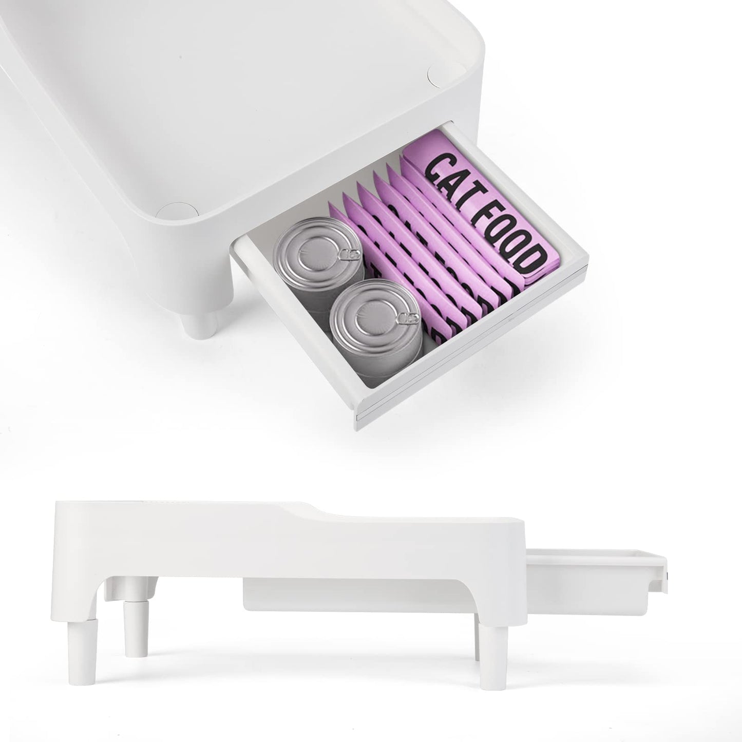 BEBOBLY Raised Cat Feeder Stand | Elevated Holder for Automatic Cat & Dog Feeders (4-6L) | Adjustable Height Pet Food Dispenser Shelf for Kitten Adult Cats Pet Supplies | Protect Pets Neck Health