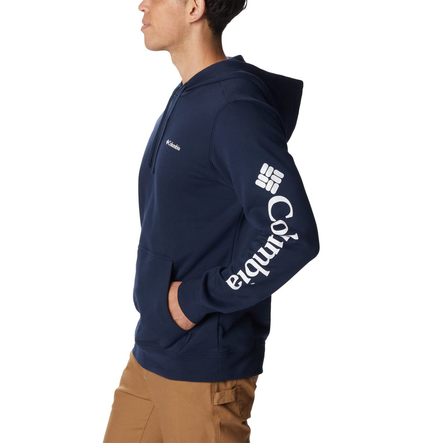 Columbia Men's Trek Hoodie, Collegiate Navy/CSC Sleeve Logo, Large