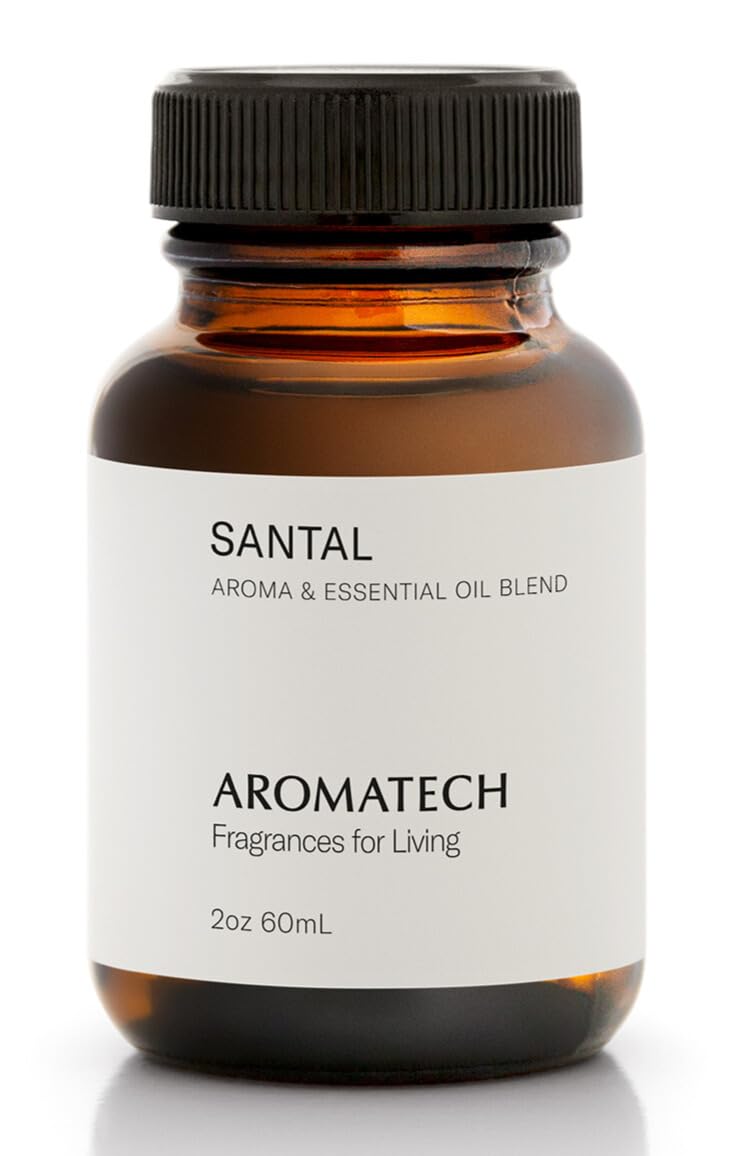 AromaTech Santal Premium Aroma Oil – Inviting & Versatile Home Fragrance with Notes of Sandalwood, Leathery Papyrus & Cardamom for Scent Diffusers, Cold-Air and UltraSonic Scent Machines – 60 mL