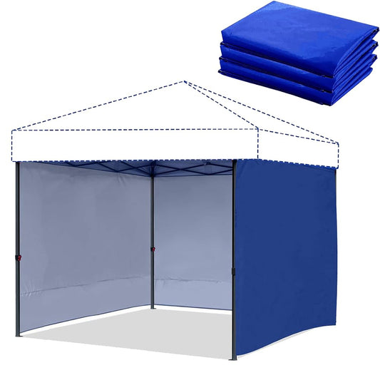 Canopy Sidewalls 10 x 10 ft, 3PCS Sunwalls with 210D Oxford Cloth, UV Protection and Waterproof, Suits Pop-up Tent/Instant Canopy/Commercial Canopy, White Sidewall Only (Blue/White)