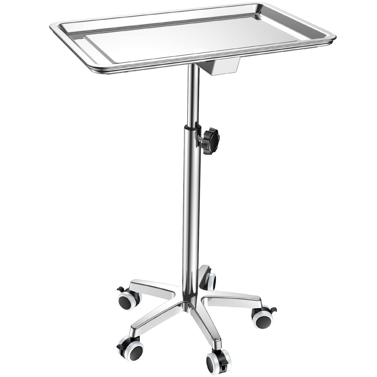 ChoJiah Extra Large Rolling Salon Tray on Wheels Hairstylist Tray Tattoo Tray, Ideal Use for for Hair Salon Dental Hairstylist Cart