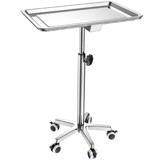 ChoJiah Extra Large Rolling Salon Tray on Wheels Hairstylist Tray Tattoo Tray, Ideal Use for for Hair Salon Dental Hairstylist Cart