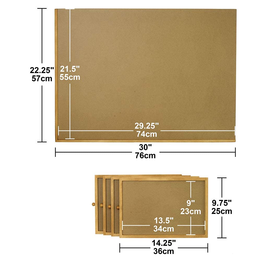 Bits and Pieces Puzzle Board with Drawers – 1000 Piece Jigsaw Puzzle Table Organizer –Wooden Puzzle Board for Adults, 76 cm x 57 cm Smooth Non-Slip Surface, Portable Puzzle Table with Sorting Trays