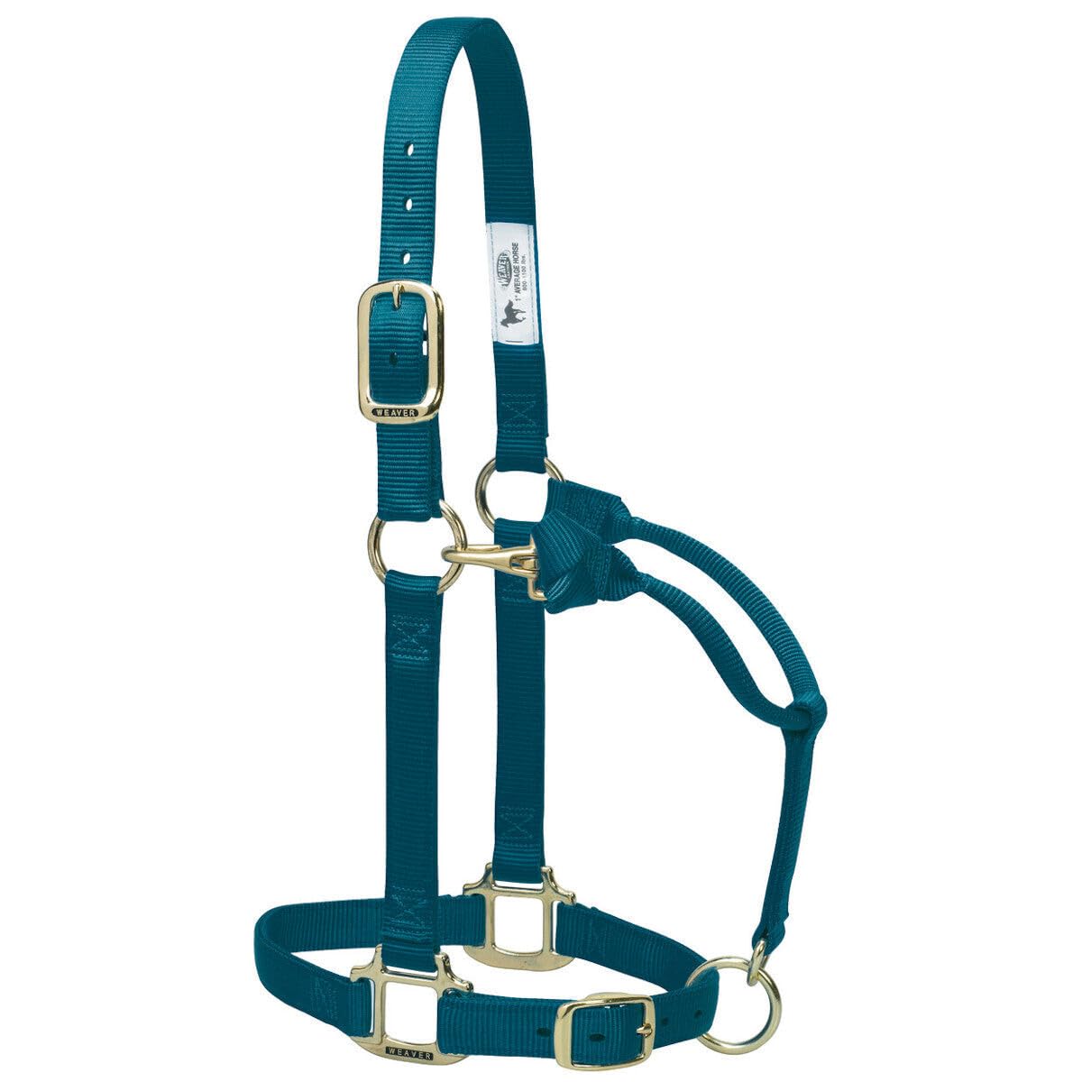 Weaver Leather Original Adjustable Nylon Horse Halter, Weanling/Pony, Hunter Green