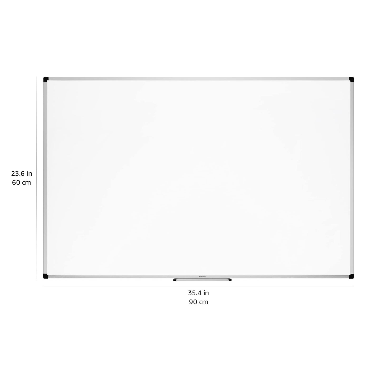 Amazon Basics Large Magnetic Dry Erase Whiteboard with Pen Tray for School, Classroom, Office & Home , 89.92 cm x 59.94 cm, Aluminum frame