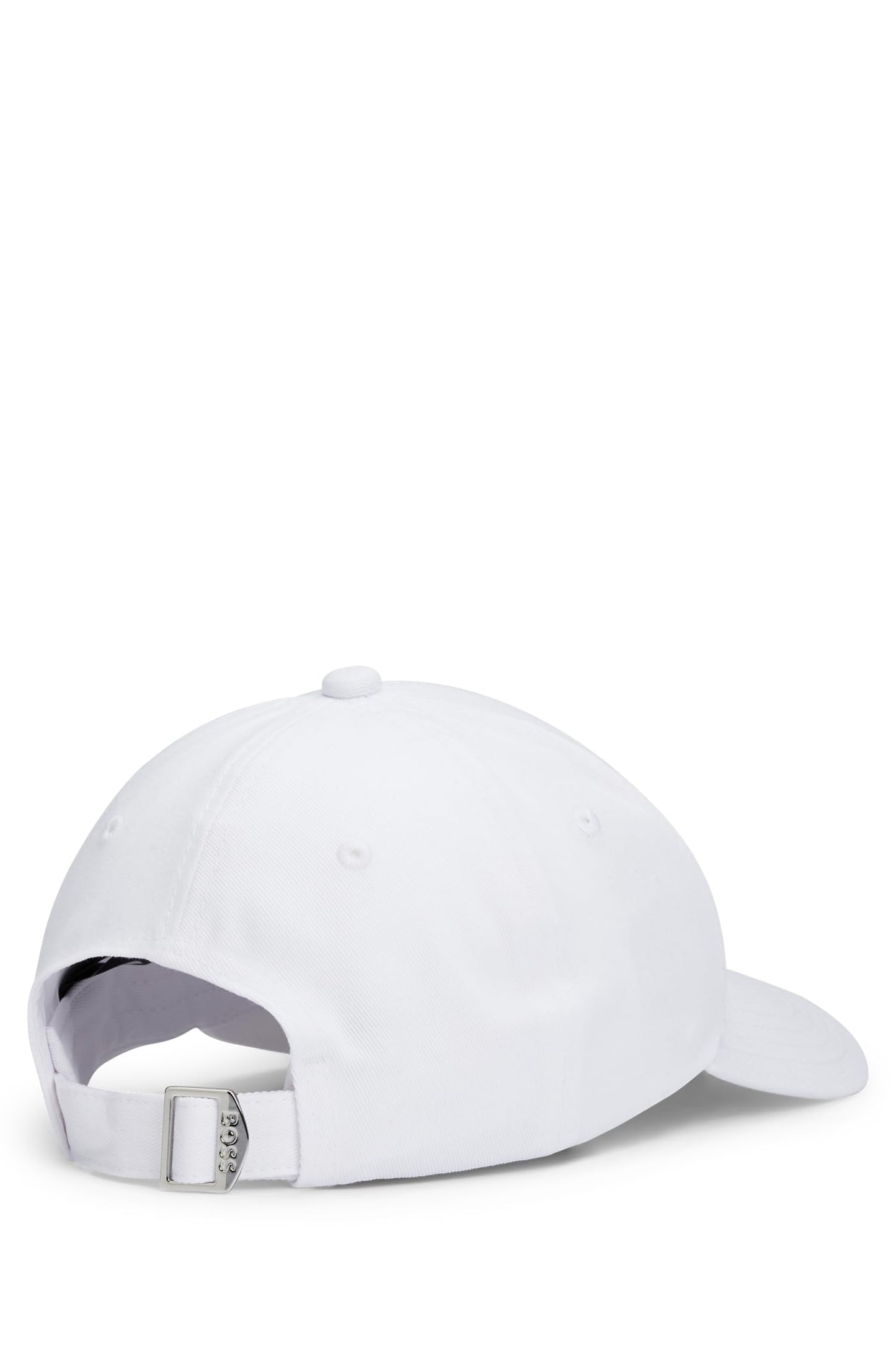 BOSS Men's Center Logo Cotton Twill Cap, Blank White, One Size