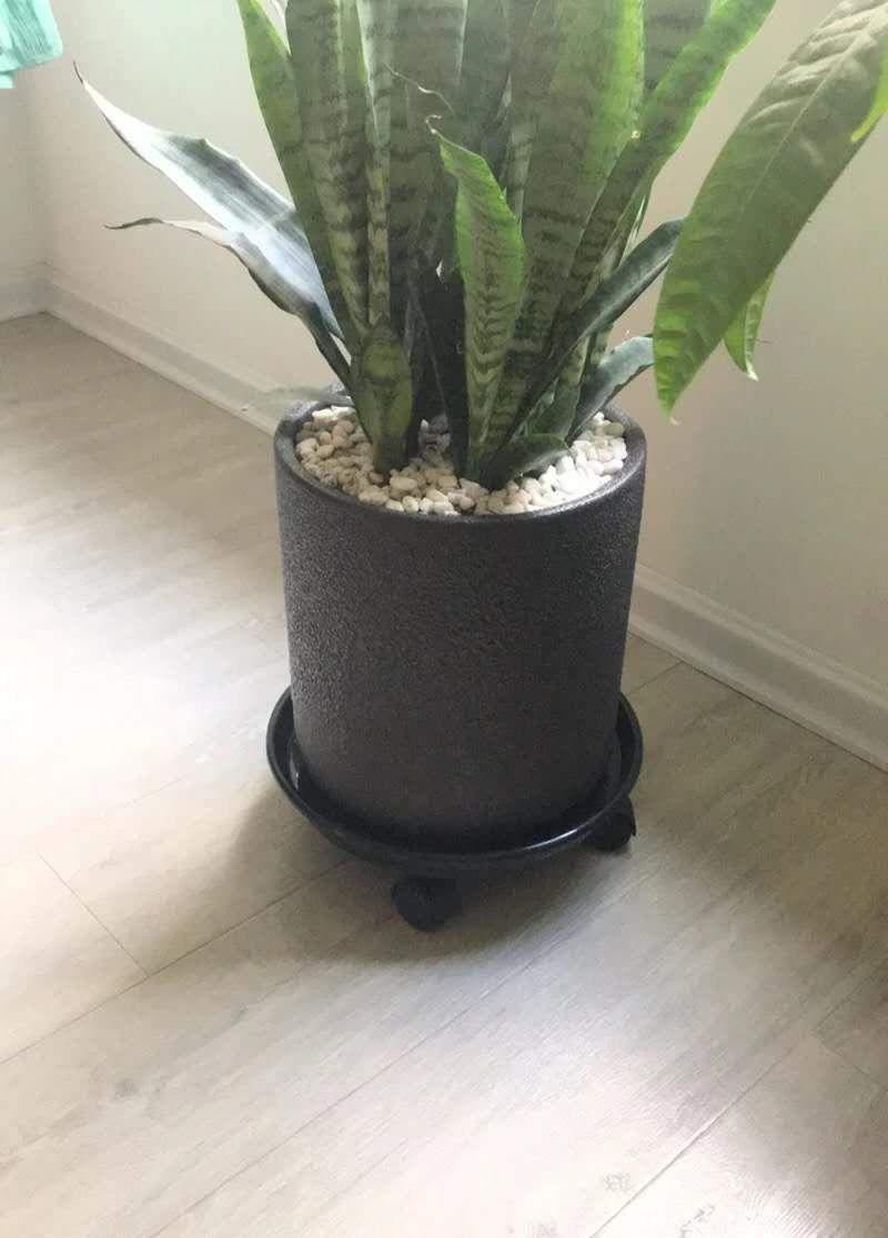 15.5" Black Plant Caddy,2 Pack of Plant Pallet Caddy with Wheels, Round Flower Pot Mover, Indoor Rolling Planter Dolly on Wheels