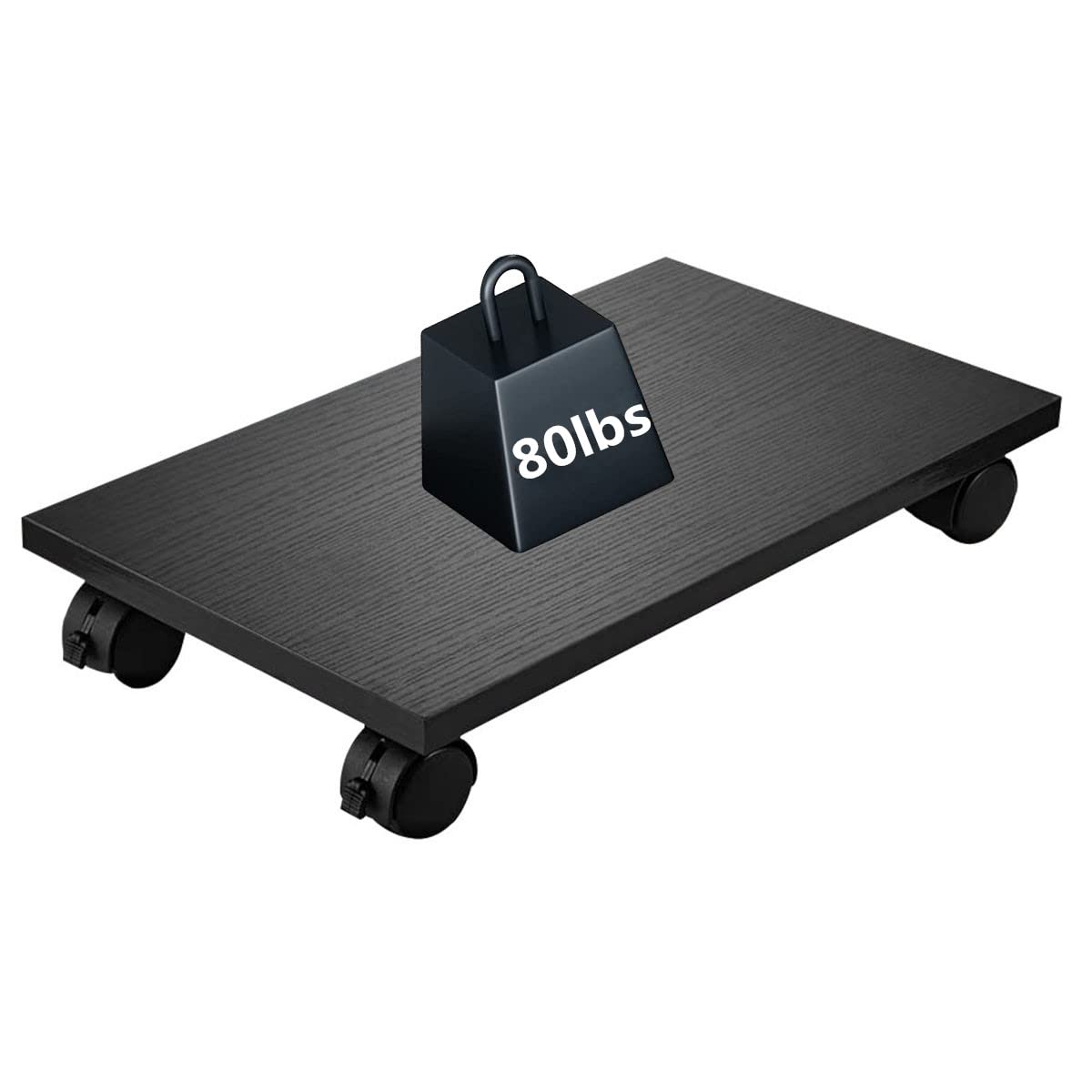 YuPinDiZu PC Stand for Floor Computer Tower Stand Cart Floor PC Stand CPU Holder with 4 Caster Wheels Under Desk,NO Assemble (Black)