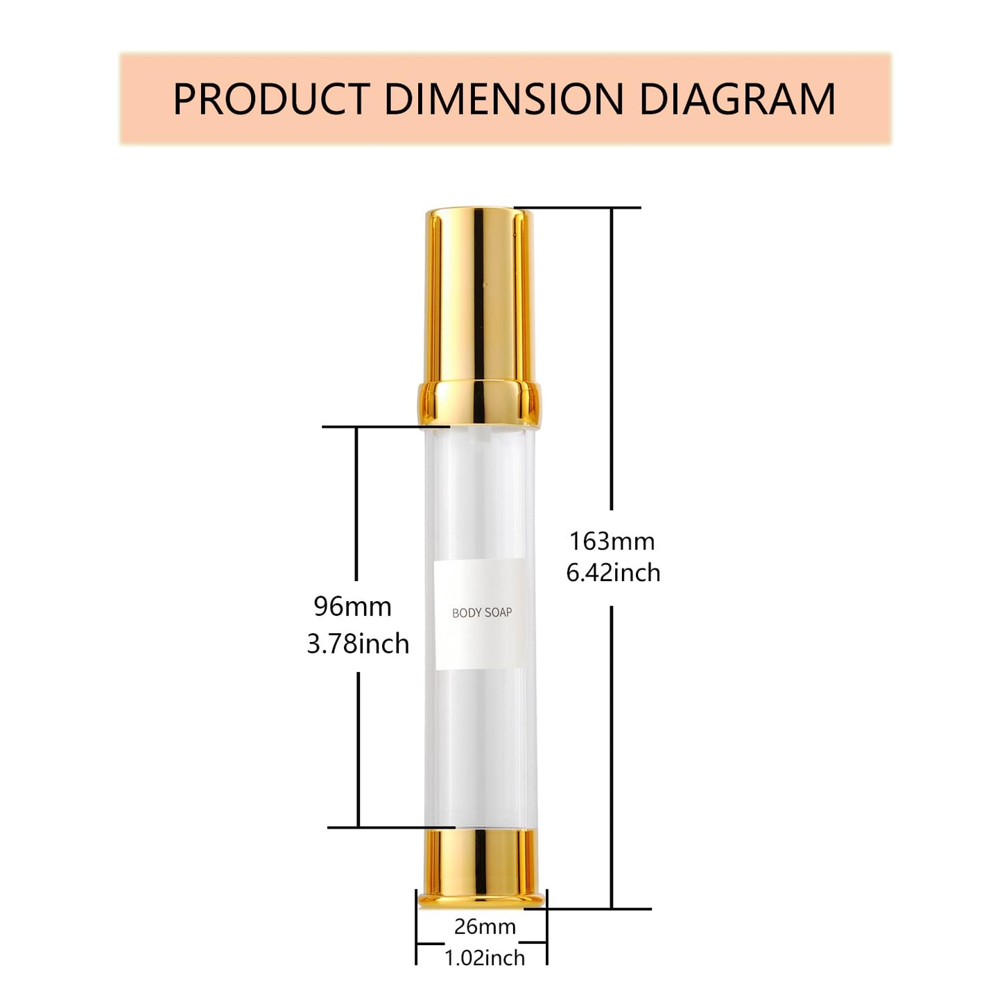 Golden Airless Pump Bottle Travel Set with Box - Refillable Empty Cosmetic Bottles for Liquids Such as Hand Soap, Toner, Foundation, Hair Oil, Lotion and Cream, Golden, 30 ML, Casual