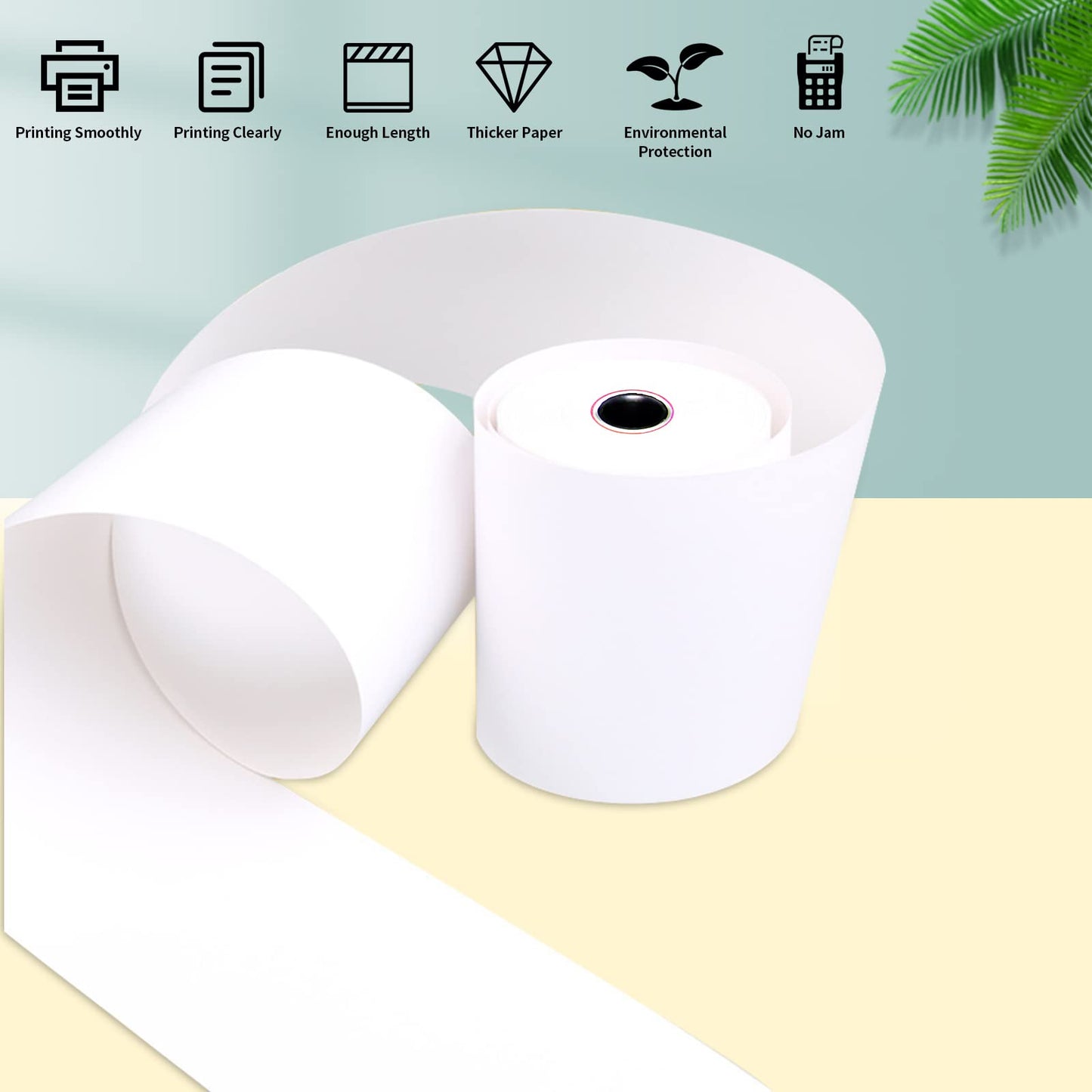 Tapsin 2-1/4'' X 50' Thermal Receipt Paper - Credit Card Paper Rolls Thermal - Cash Register Roll - Premium Thermal Printer Paper - 50 Rolls