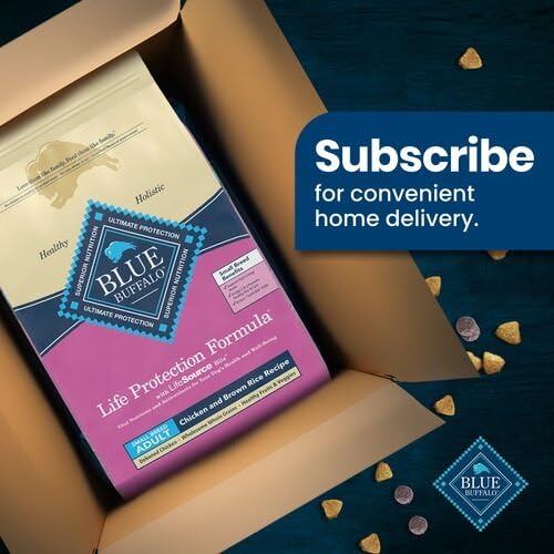 Blue Buffalo Life Protection Formula Small Breed Dog Food – Natural Dry Dog Food for Adult Dogs – Chicken and Brown Rice 6.8kg Bag - 15lb, kibble