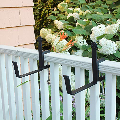 Achla Designs SFB-01C 6" Deck Mount 8" Black Flower Box