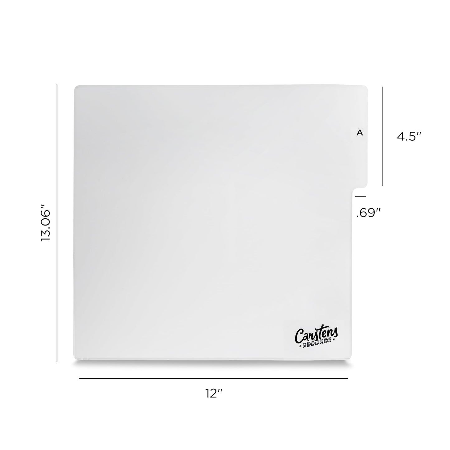 Carstens Records Heavy Duty Vinyl Album Dividers A-Z | Single Sided Printing | 12" LP Organizers with Tabs | Pack of 26 White | Made in The USA | for Side Browsing