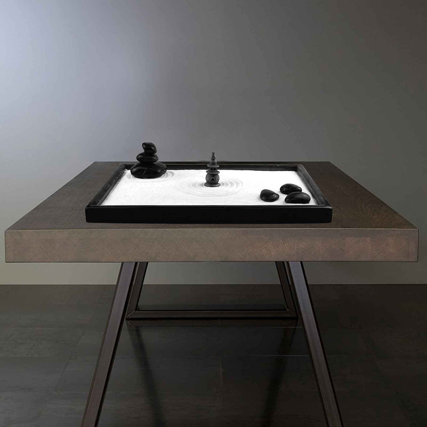 Artcome Japanese Zen Sand Garden for Desk with Rake, Stand, Rocks and Mini Furnishing Articles - Office Table Accessories, Mini Zen Sand Garden Kit - Meditation Gifts