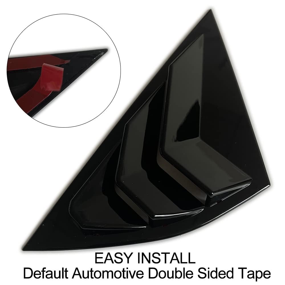 BestEvMod Compatible with 2026 2025 2024 2023 2022 2021 Mustang Mach E Quarter Side Window Scoop Louvers Cover Window Visor Cover ABS (Glossy Black)