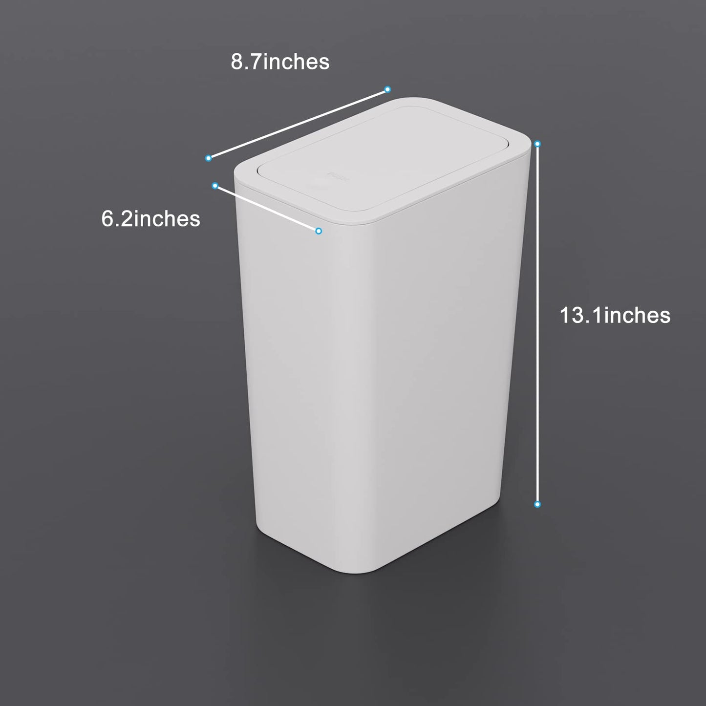 NetDot 3 Pack 2.6 Gallon / 10L Bathroom Trash Can with Lid,Kitchen Garbage Can Small Trash Bin Waste Basket for Bathroom,Kitchen,Bedroom,Living Room,Office - Off White