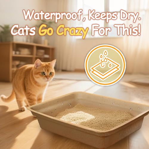 Disposable Litter Boxes for Cats Large: Recyclable 6-Pack Multi-Layer Leak-Proof Tray for Travel/Indoor Fits Most Jumbo Box as Liner