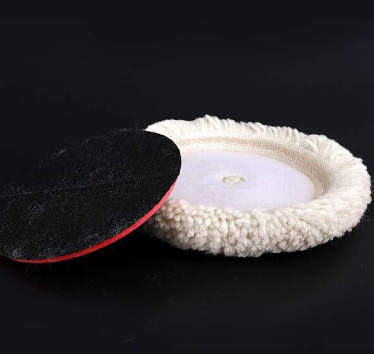 Sisha-A Wool Polishing Pads, 3 Pack 7" Buffing Pads with Hook and Loop Back for Compound, Cutting & Polishing, 100% Natural Wool, Thick and Aggressive