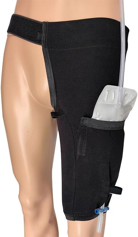 Catheter Leg Bag Holder, Urine Leg Bag Holder Cover with Waist Belt, Foley Leg Bag Sleeve for Incontinence Urine Bag, Washable and Durable (Large)