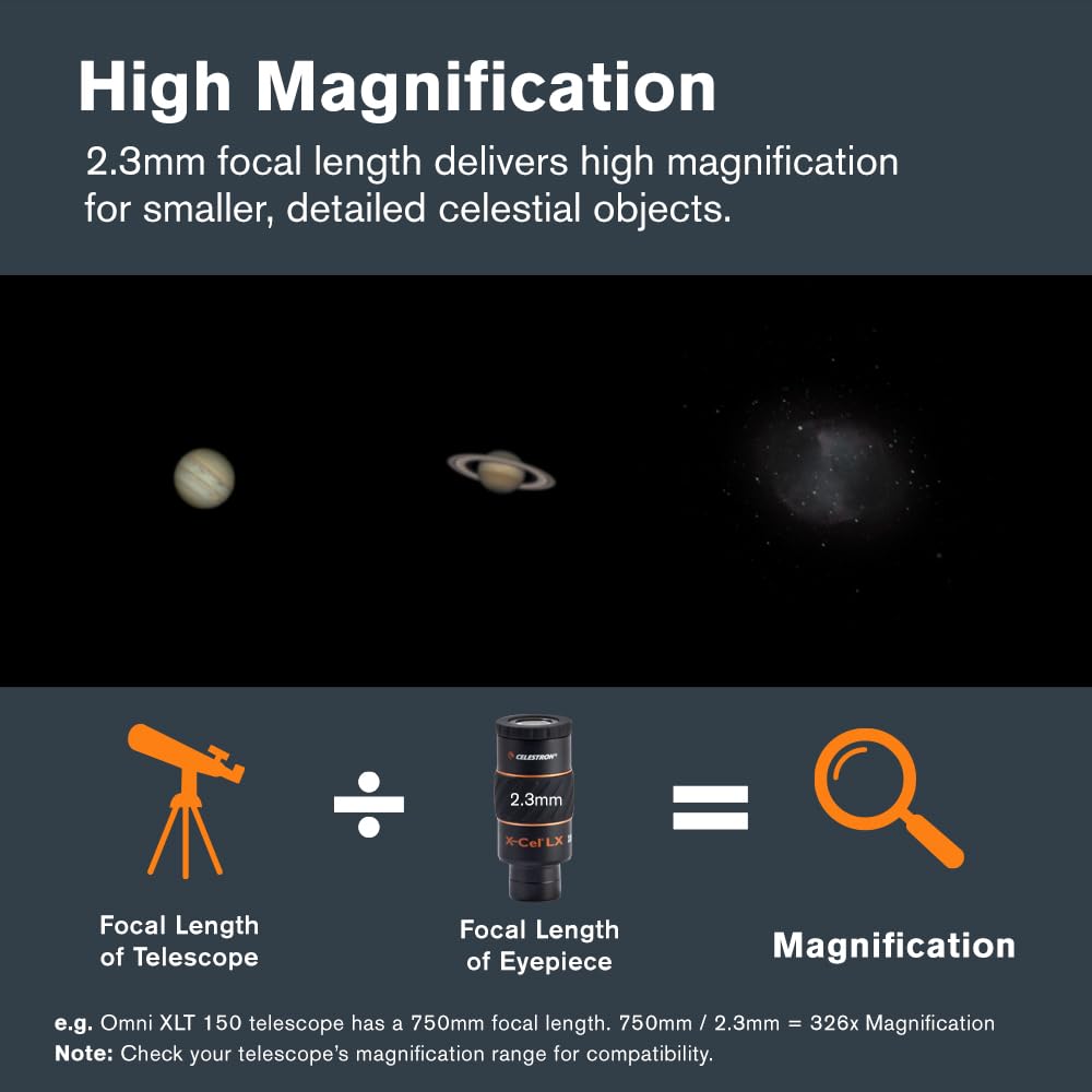 Celestron X-Cel LX Series Eyepiece-1.25 2.3mm 93420
