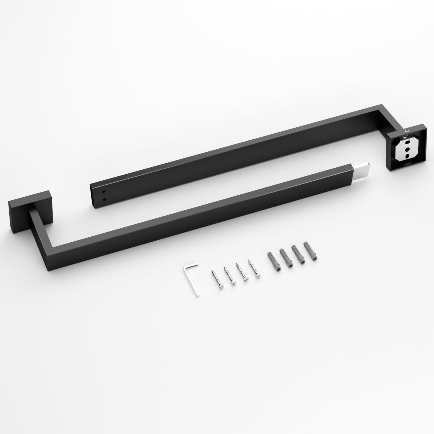 HITSLAM Towel Bar 30 Inch, Bathroom Kitchen Towel Holder SUS304 Stainless Steel, Towel Rack Wall Mounted, Modern Home Decor with Hardware Accessories, Matte Black