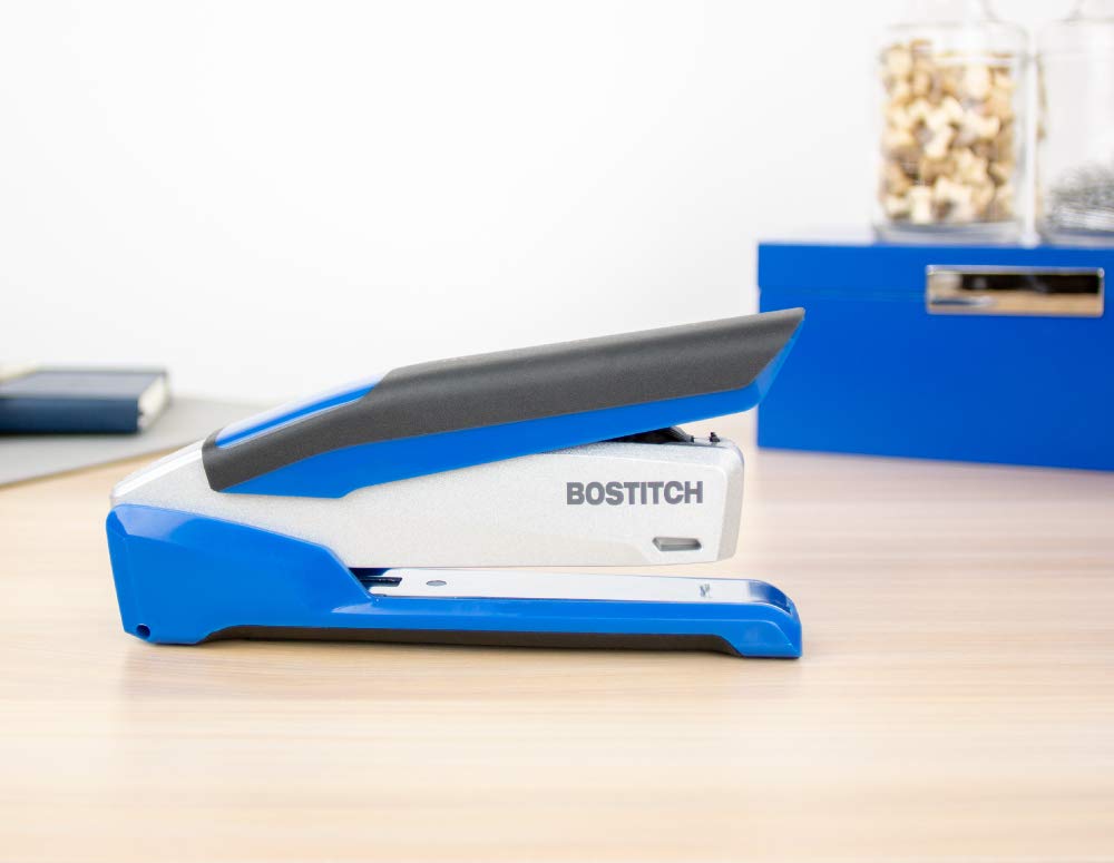 Bostitch Office InPower Premium Spring-Powered Desktop Stapler, Blue/Silver (1118)