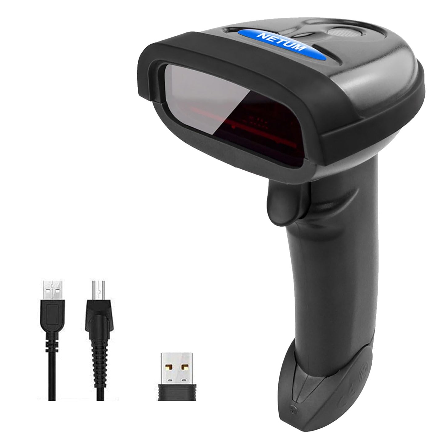 NETUM Wireless Barcode Scanner, 2 in 1 2.4G Wireless & USB Wired 1D Laser Barcode Reader Handheld Bar Code Reader Cordless Rechargeable Bar Code Scanner for Computer MAC Laptop (1D-NT-1698W)