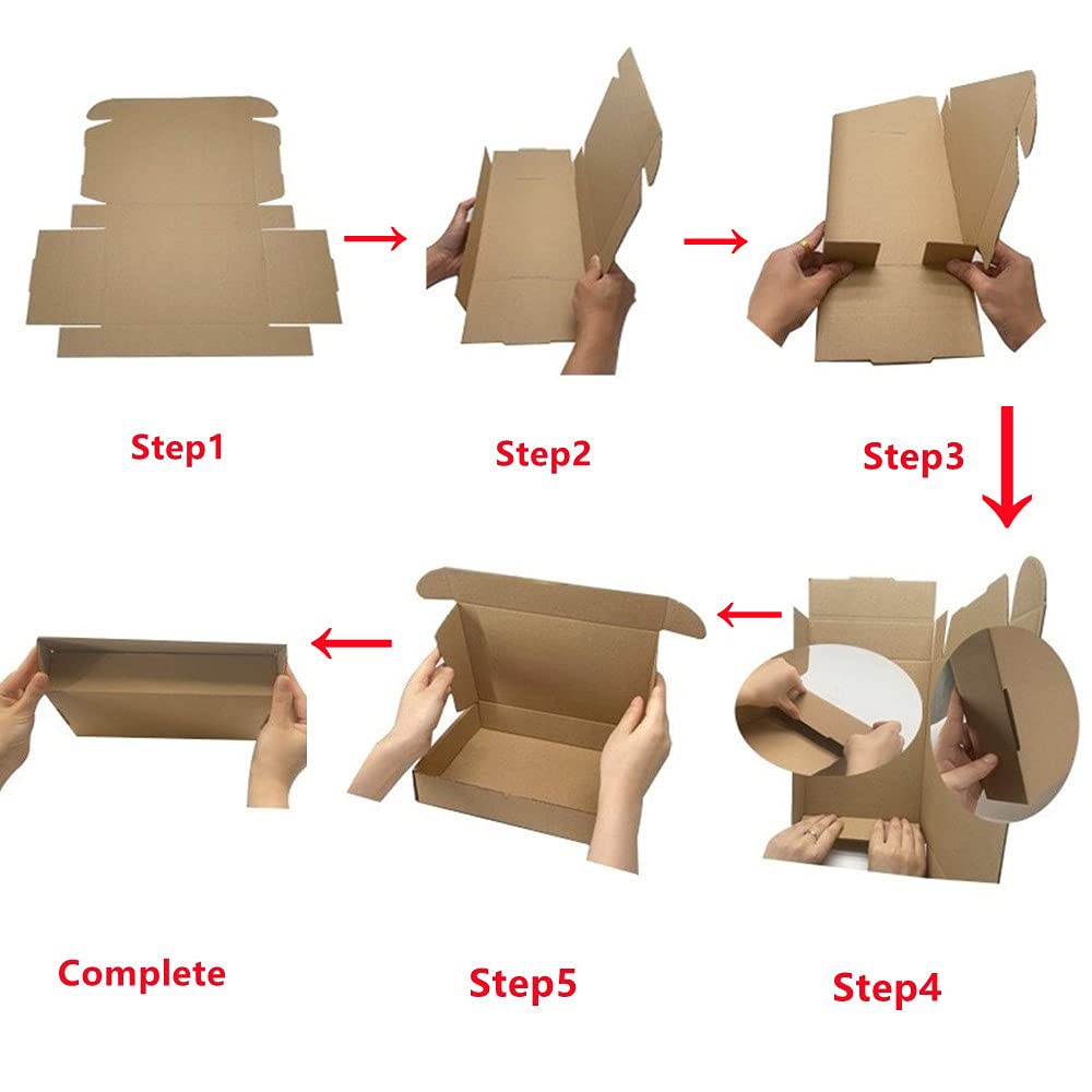 Corrugated Cardboard Shipping Boxes, 250x200x70mm (10"x8"x2.7") Small Parcel Boxes, Packaging Mailing Boxes for Business, Posting, Small Packet Shipping, Storing or Gift(Pack of 15)