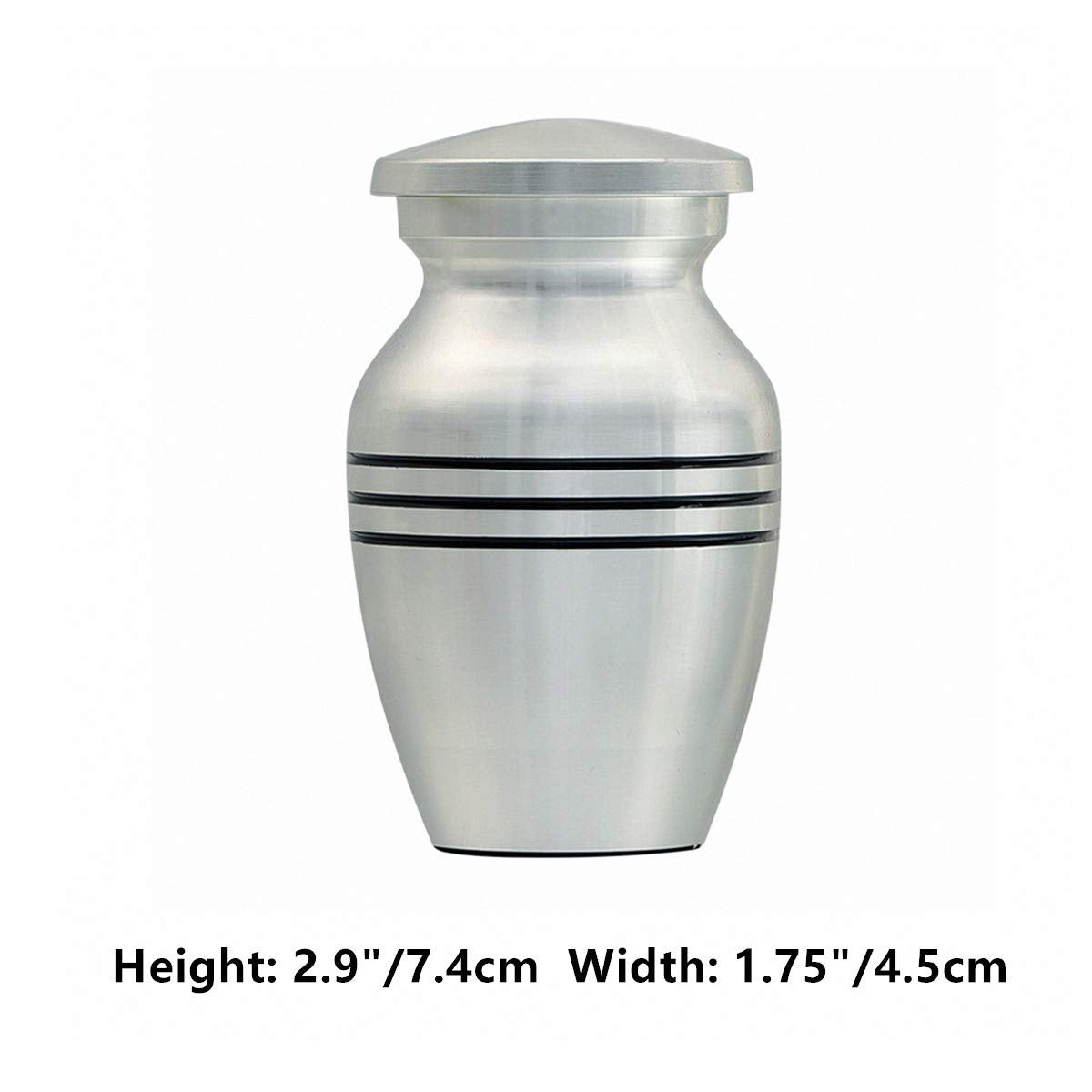 ICOKEE Small Keepsake Urns for Human or Pet Ashes, Set of 4, Hard Metal Cremation Urn, Mini Funeral, With 4 Velvet Bags