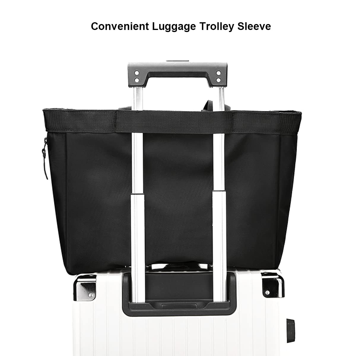 Men's Tote Bag 14-inch Laptop Nylon Waterproof Lightweight Business Casual Black Handbag for Work School Travel