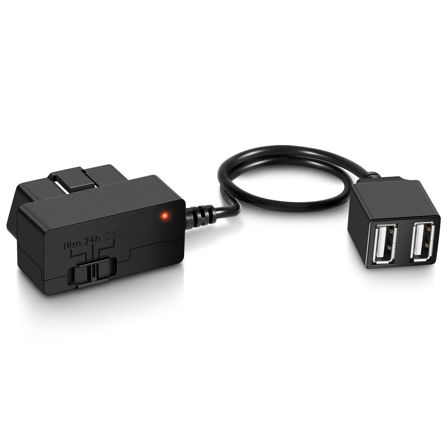 Constant Power Cable for Garmin Dash Cam, OBD-II Port Adapter with Dual USB for Car Charging, Supports Multiple Parking Modes