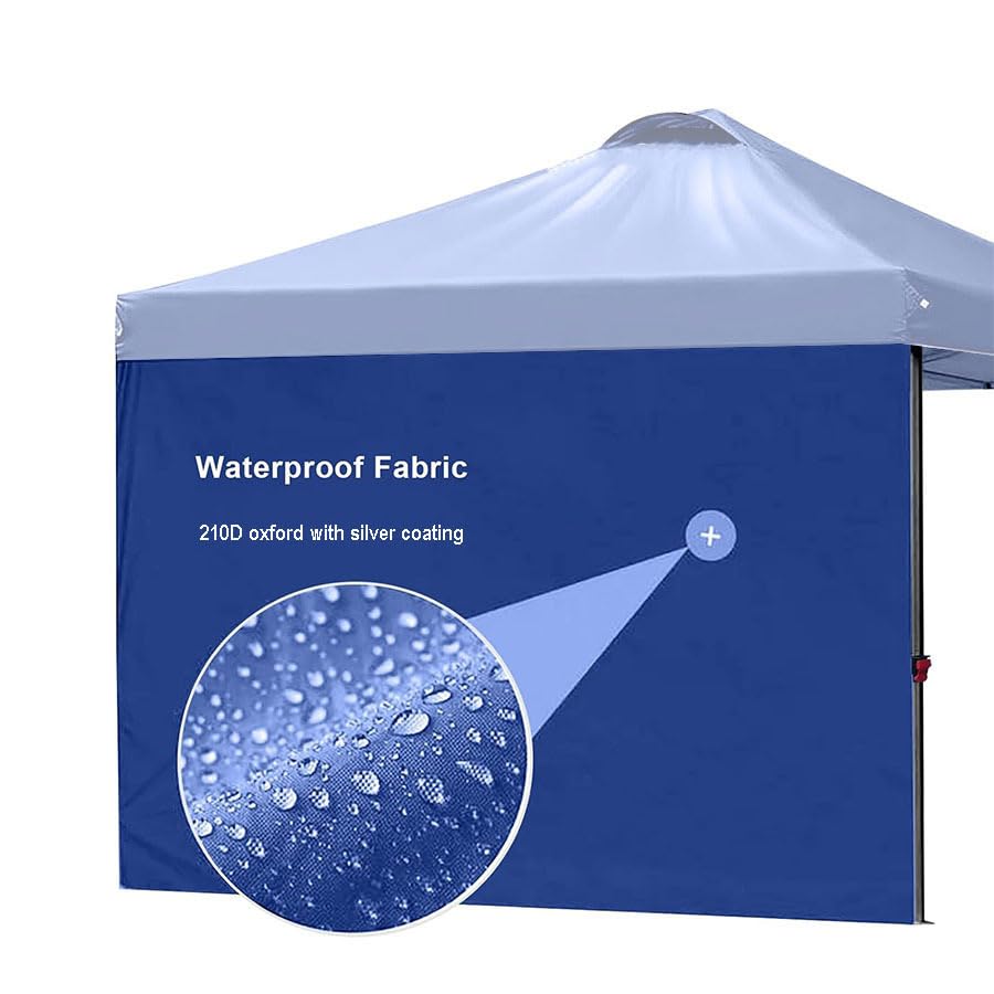 Canopy Sidewalls 10 x 10 ft, 3PCS Sunwalls with 210D Oxford Cloth, UV Protection and Waterproof, Suits Pop-up Tent/Instant Canopy/Commercial Canopy, White Sidewall Only (Blue/White)