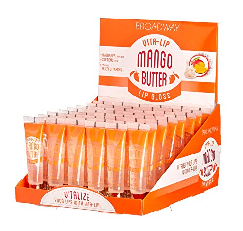 Broadway Vita-Lip Clear Lip Gloss Box Display Set (Mango Butter)