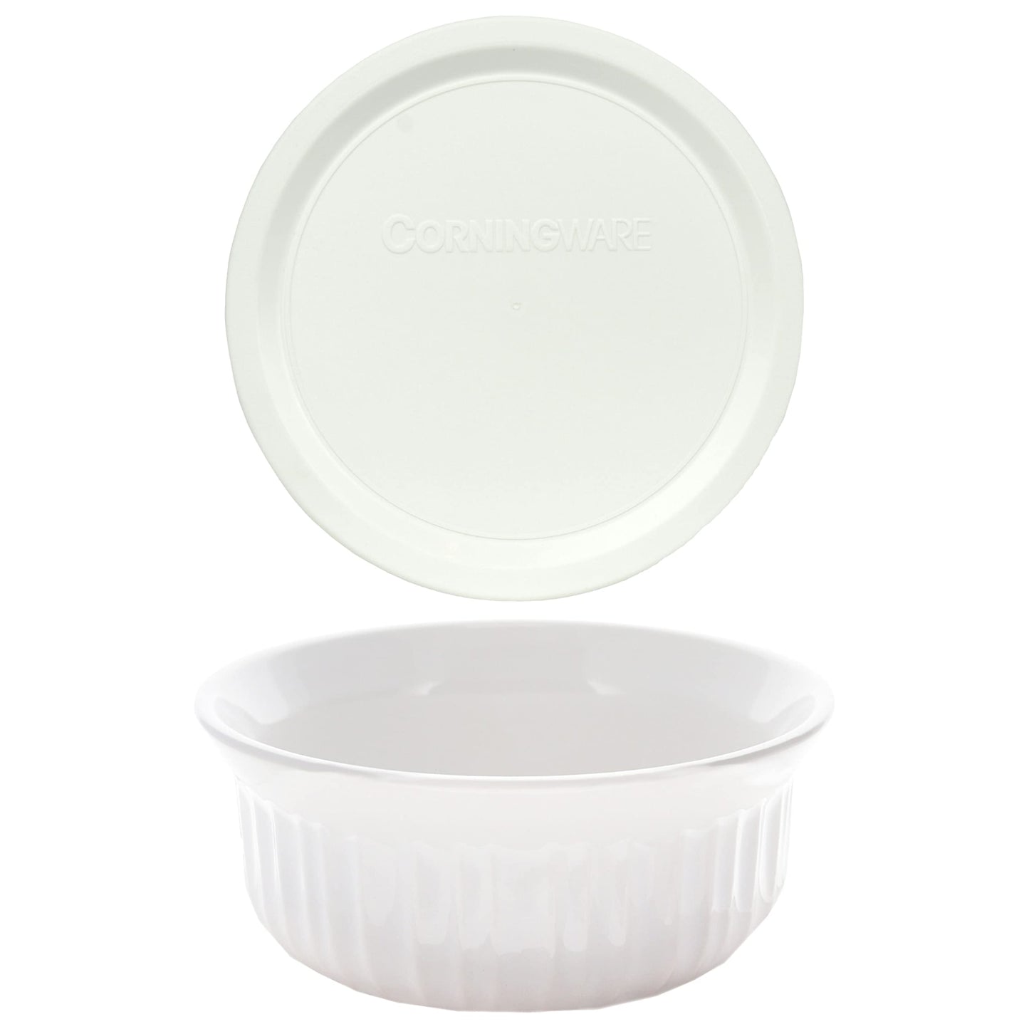 CorningWare French White Pop-Ins 16-Ounce Round Dish with Plastic Cover, Dishes by CorningWare
