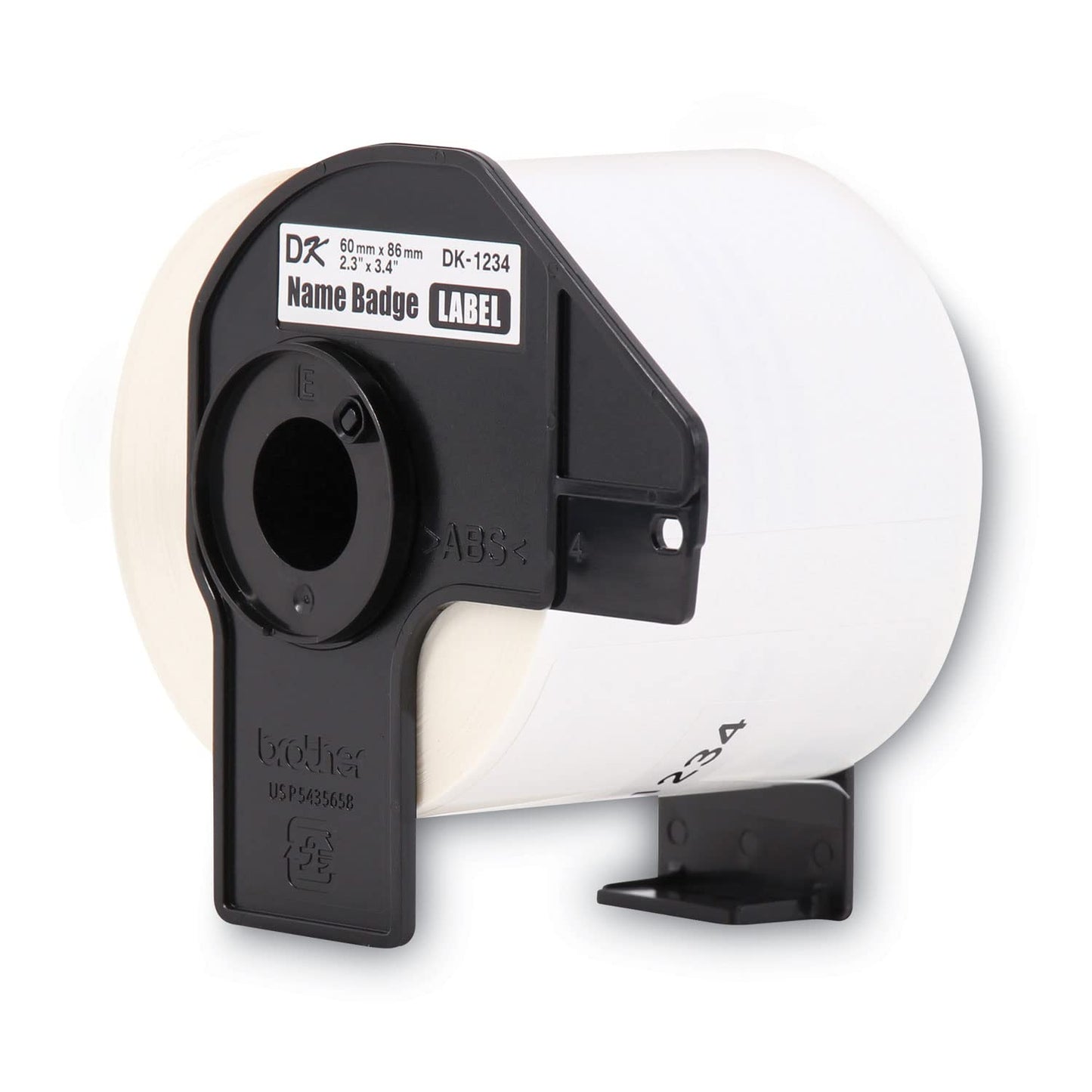 Brother Genuine DK-1234 Die-Cut Adhesive Name Badge White Paper Labels for Brother QL Label Printers, 2.3" x 3.4" (60mm x 86mm), 260 Labels per Roll, DK1234