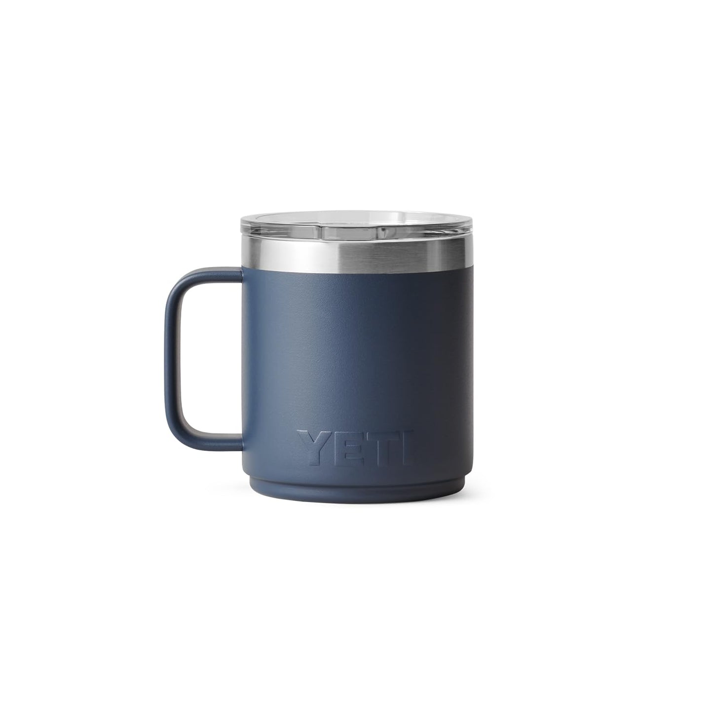 YETI Rambler 10 oz Ceramic Lined Stackable Mug, Vacuum Insulated, Stainless Steel with MagSlider Lid, Navy