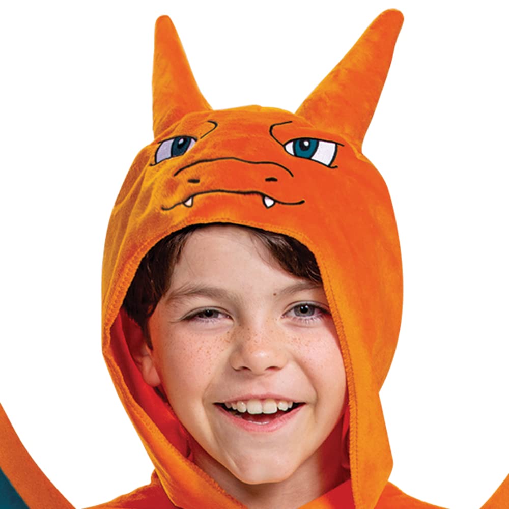 Charizard Costume for Kids, Official Pokemon Costume Hooded Jumpsuit, Child Size Large (10-12)