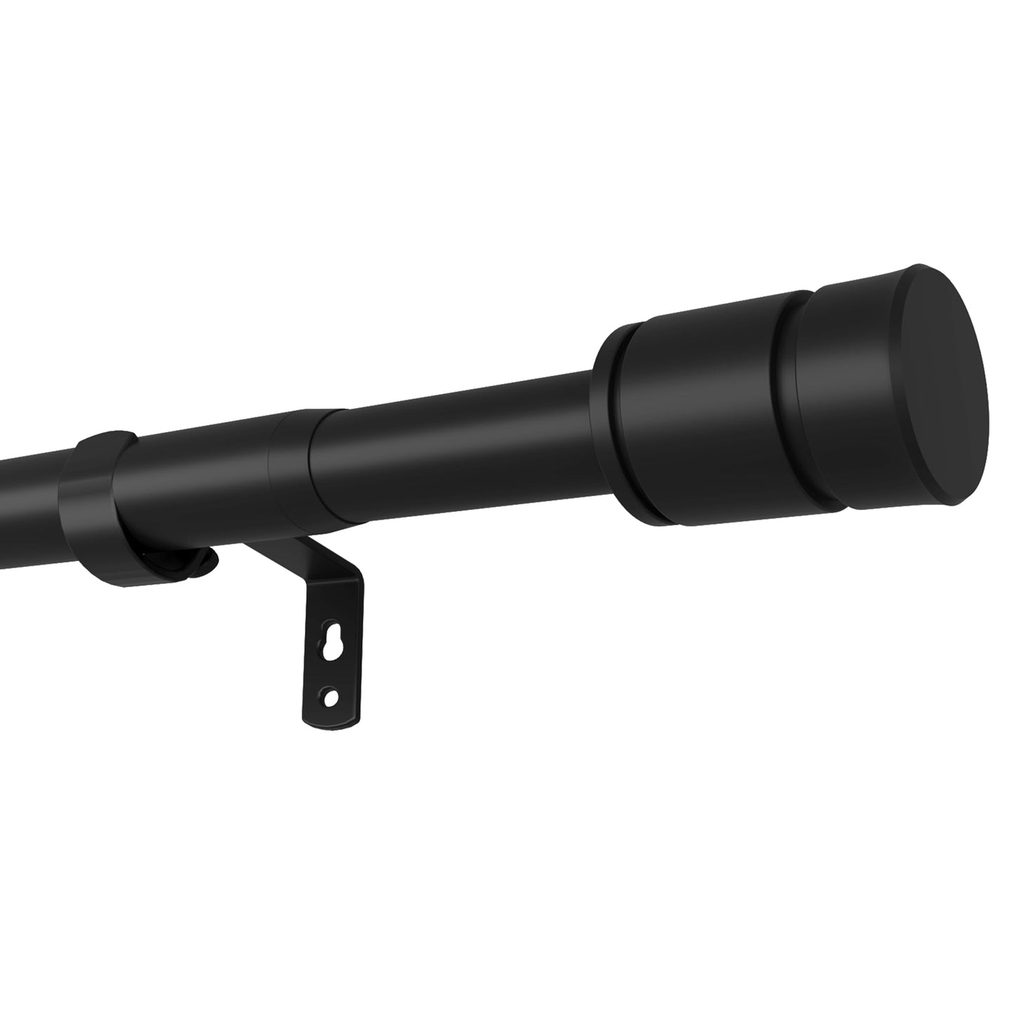 ENJOYBASICS Matte Black Curtain Rods, 1 Inch Diameter Adjustable Curtain Rod, Extra Long Curtain Rod with Brackets, Heavy Duty Drapery Rod for Living Room, 28"-144"