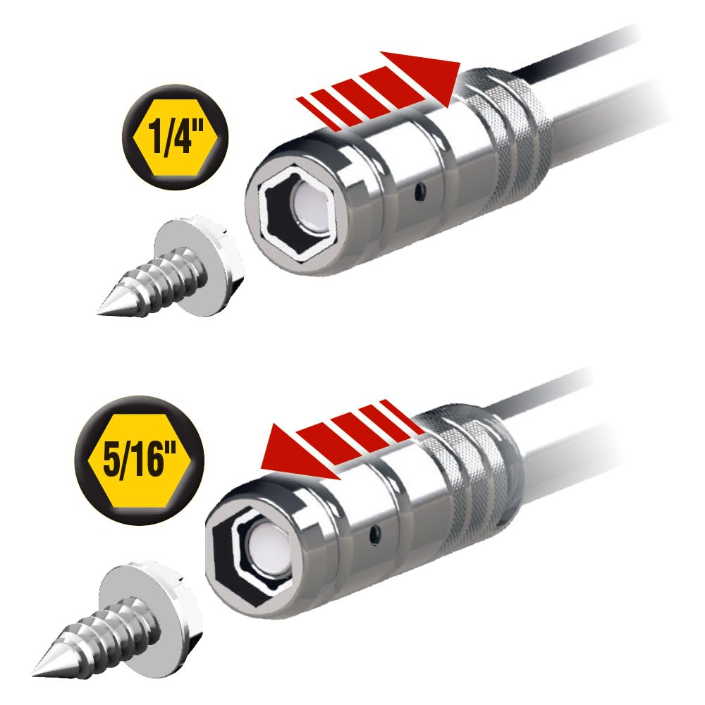Klein Tools 32596 Multi-Bit Screwdriver/Nut Driver, Magnetic 8-in-1 HVAC Slide Drive Tool with Hex, Phillips, Schrader Bits, Nut Drivers