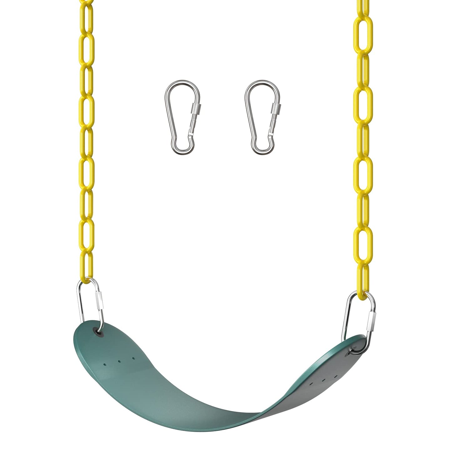 EVA Soft Plastic Swing Set, AGPTEK Swing Seat with 66 Inch Heavy-Duty Rust-Resistant Chains, Suitable for Kids and Adults up to 250 lbs for Outdoors, Playground, Jungle & Gym