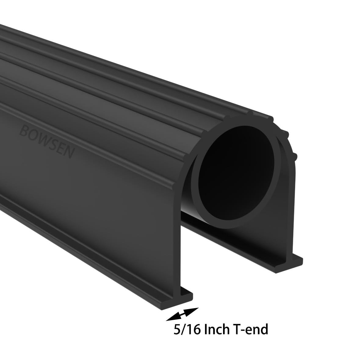 BOWSEN Garage Door Bottom Seals Weatherproof Weatherstrip Threshold Buffering Sealing High Performance EPDM Rubber Weather Resistance Gasket Black 5/16 Inch T-End,16ft Long