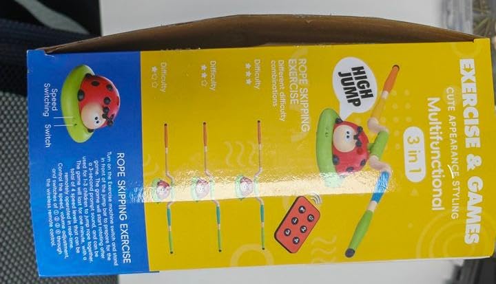 3 in 1 Children's Sports Set, Musical Jump, Toss Ring Game Toys, Stomping Launch Rocket Launcher for Kids, Sports Outdoors Toy for Ages 5-7 with Remote Control Outside Toys for Kids Ages 3 4 5 6 7 8 9