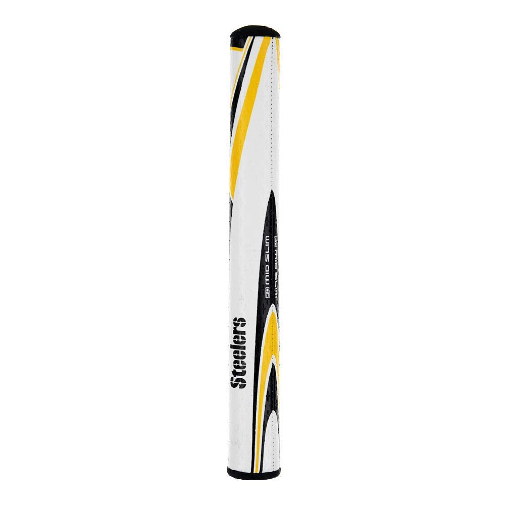 SuperStroke NFL Golf Putter Grip, Pittsburgh Steelers (Mid Slim™ 2.0) | Cross-Traction Surface Texture and Oversized Profile | Even Grip Pressure for a More Consistent Stroke | Non-Slip Grip