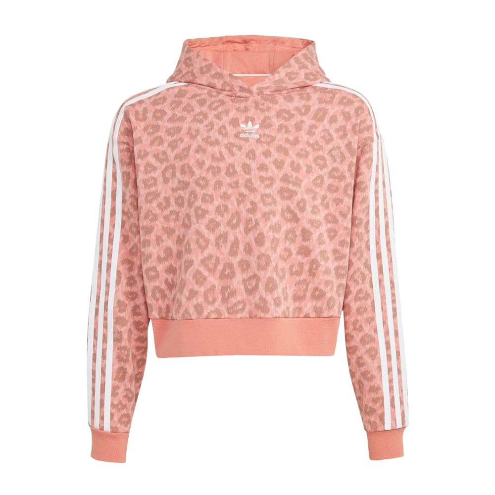 adidas Originals Animal All-Over-Print Crop Hoodie, Small