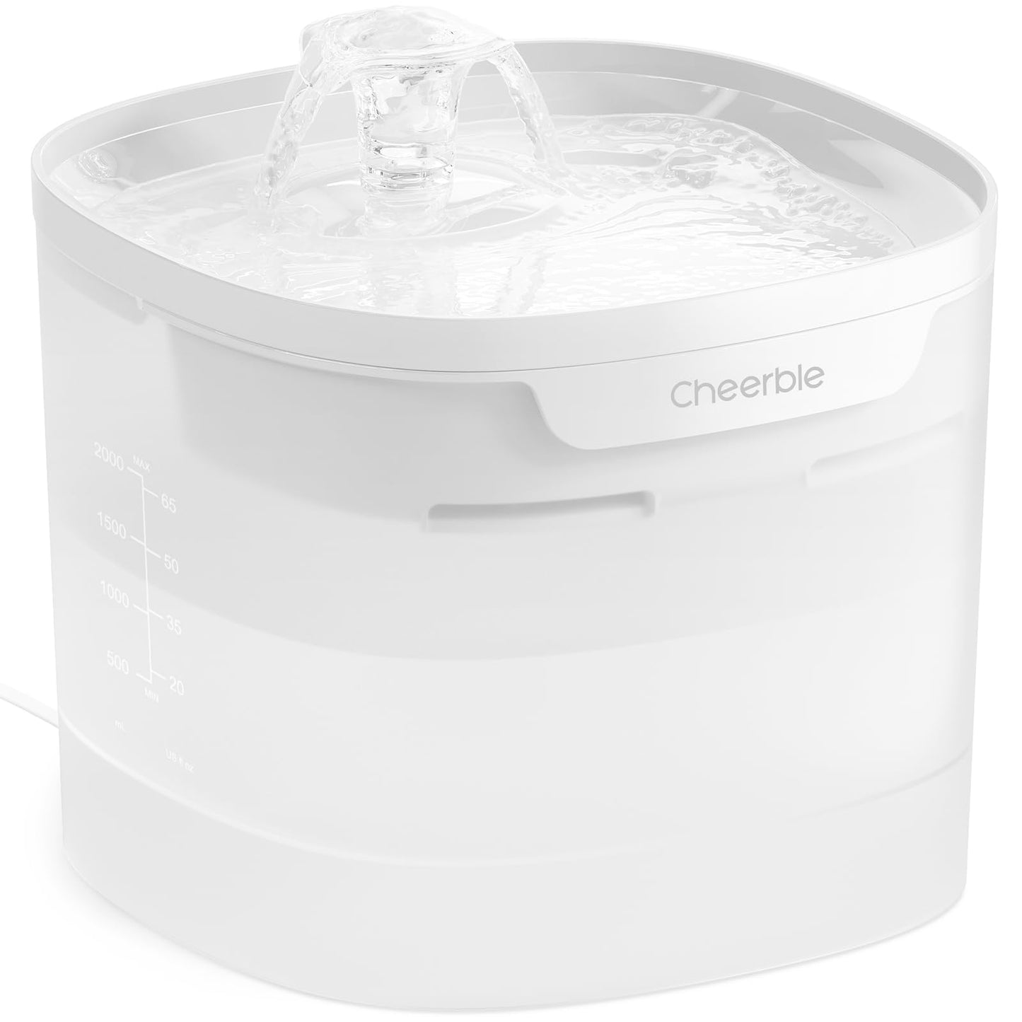 Cheerble Pumpless Cat Water Fountain, 2L/67oz Automatic Pet Fountain, Elfin E1 Lite Cat Fountain for Drinking, MagDrive™ Technology, Continuous Flow Mode, BPA-Free Water Dispenser for Cats Dogs