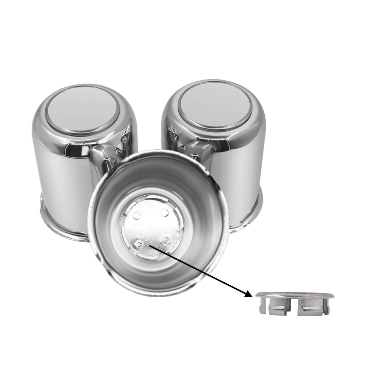3.19 Inch Center Caps Push Through for Truck RV Trailer Wheels Wheel Rims 3.19" Center Bore Chrome Steel (Fit 3.19" Bore 3.39" H) 4 Pieces