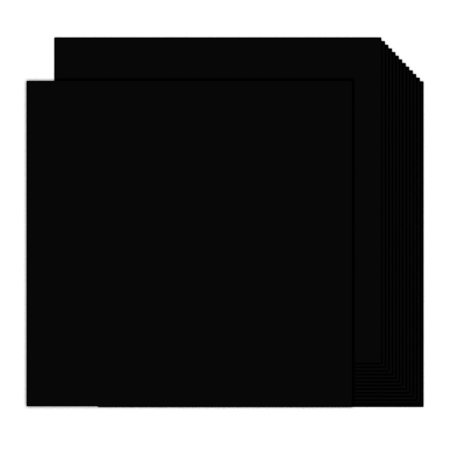 100 Pack Black Cardstock 12x12 - Goefun 80lb Card Stock Paper, Black Core 12x12 Cardstock for Crafting, Photo Albums, Card Making, Scrapbook, Halloween