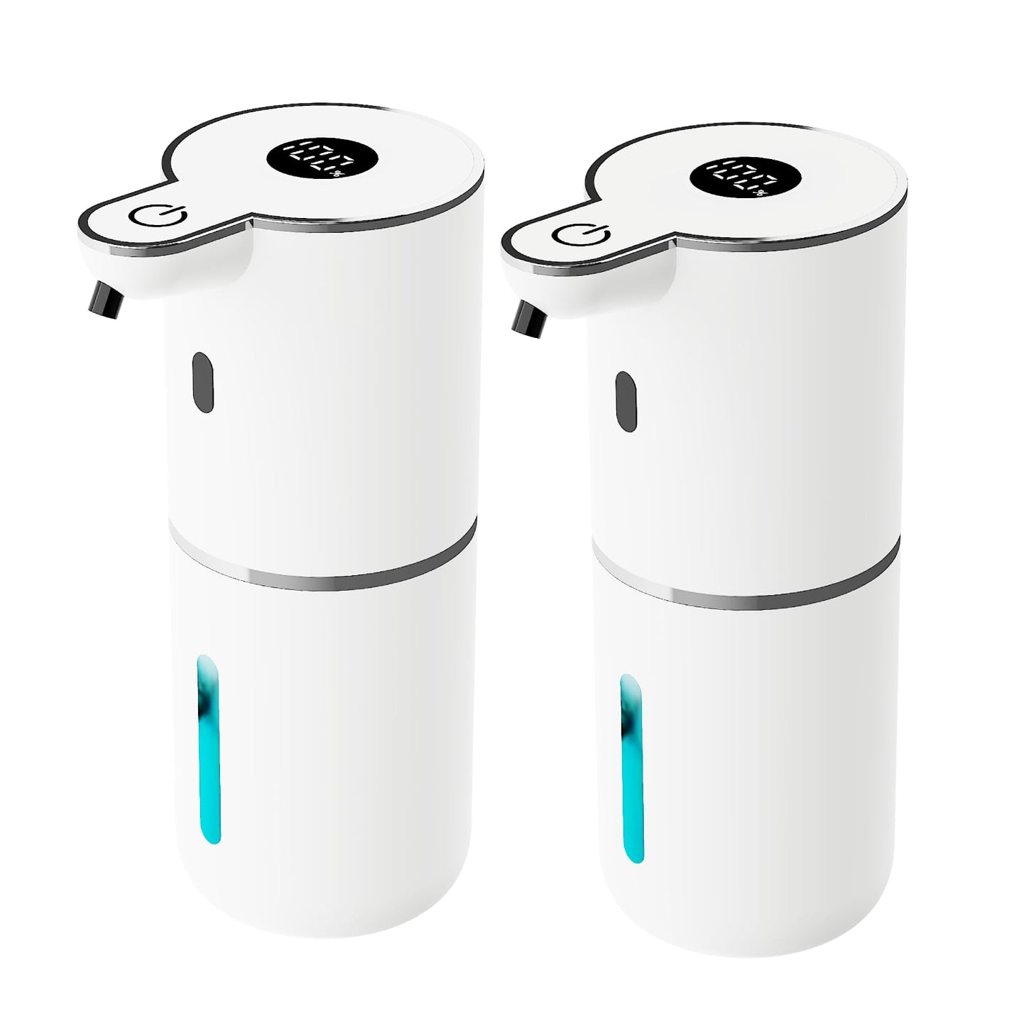 2Pack Automatic Soap Dispenser Touchless, Foaming Soap Dispenser 6 Adjustable Level Hands Free USB Rechargeable Dispenser Electric Wall Mounted Dish Dispenser Kitchen Bathroom
