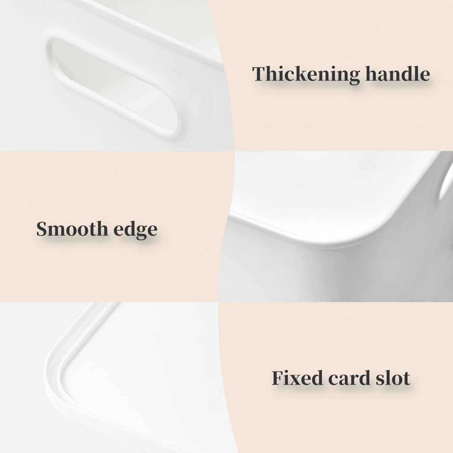 Plastic Storage Baskets Bins Boxes With Lids,Organizing Container White Storage Organizer Bins For Shelves Drawers Desktop Playroom Classroom Office (white, 4L)